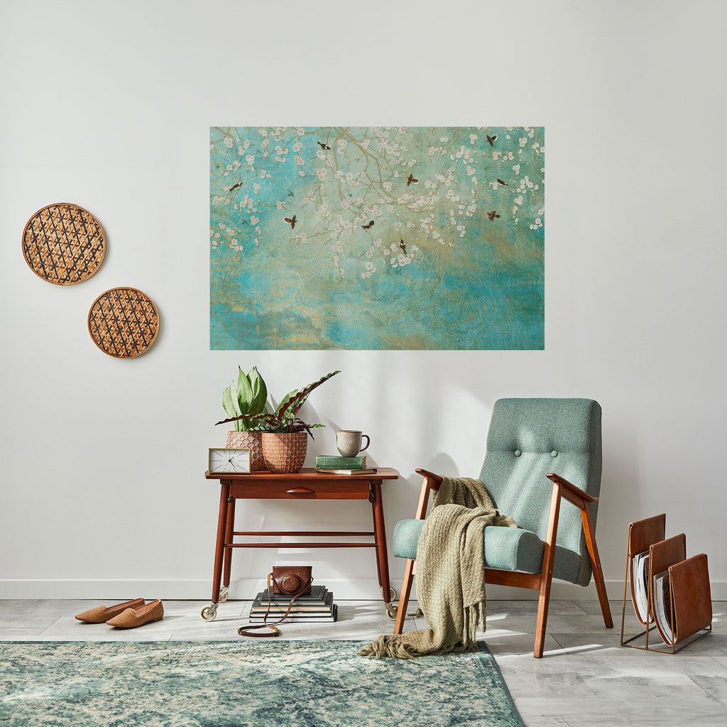 BLOOMING CHARM horisontell poster med självhäftande motiv