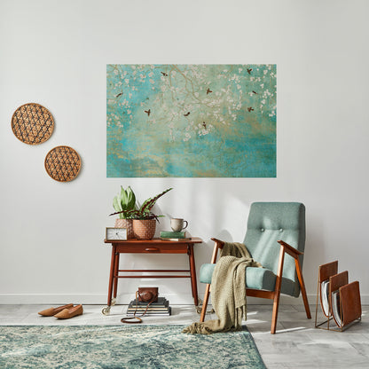 BLOOMING CHARM horisontell poster med självhäftande motiv