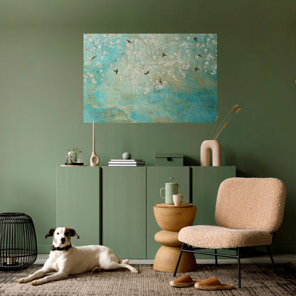 BLOOMING CHARM horisontell poster med självhäftande motiv
