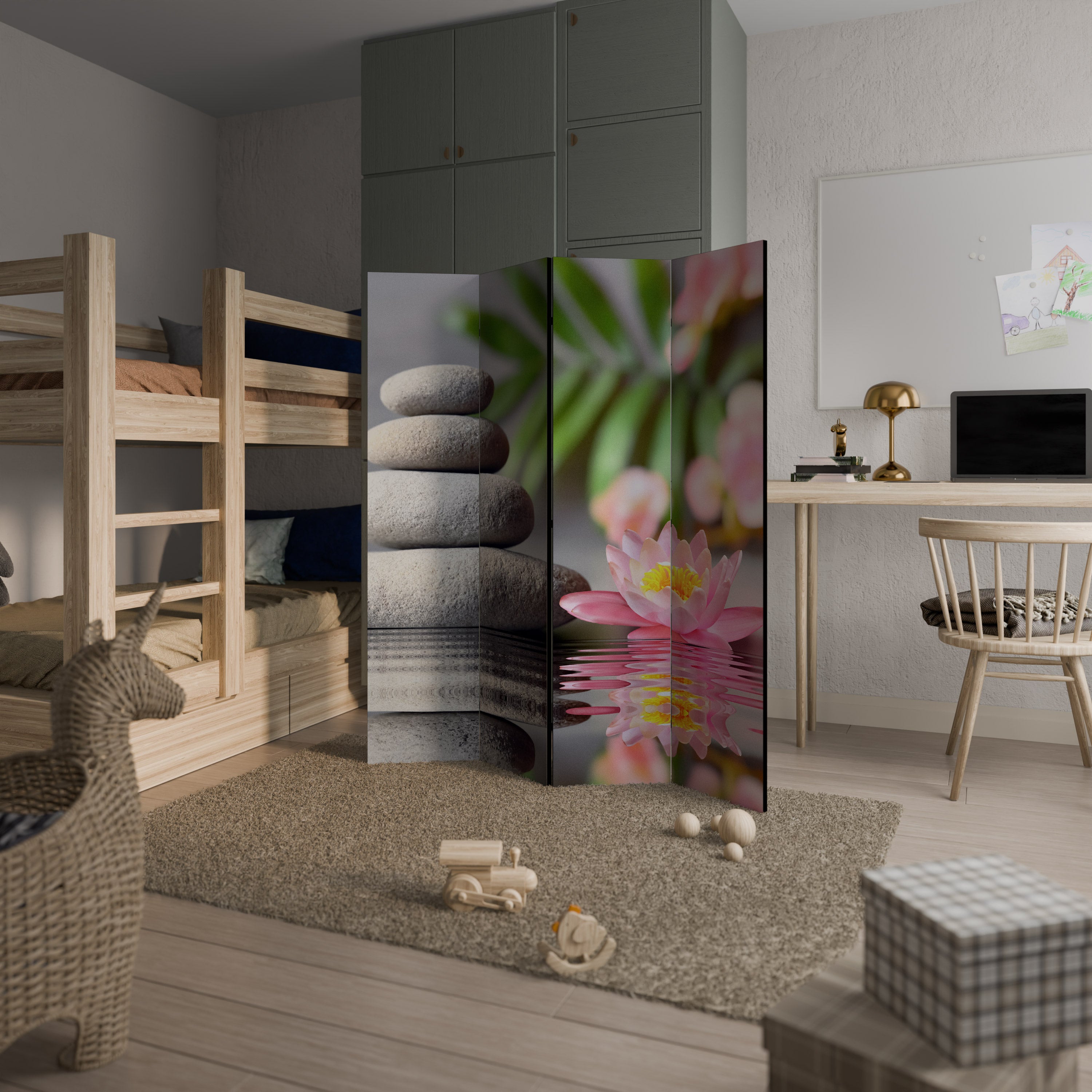 CALMING REFLECTIONS 4-Panel Room Divider