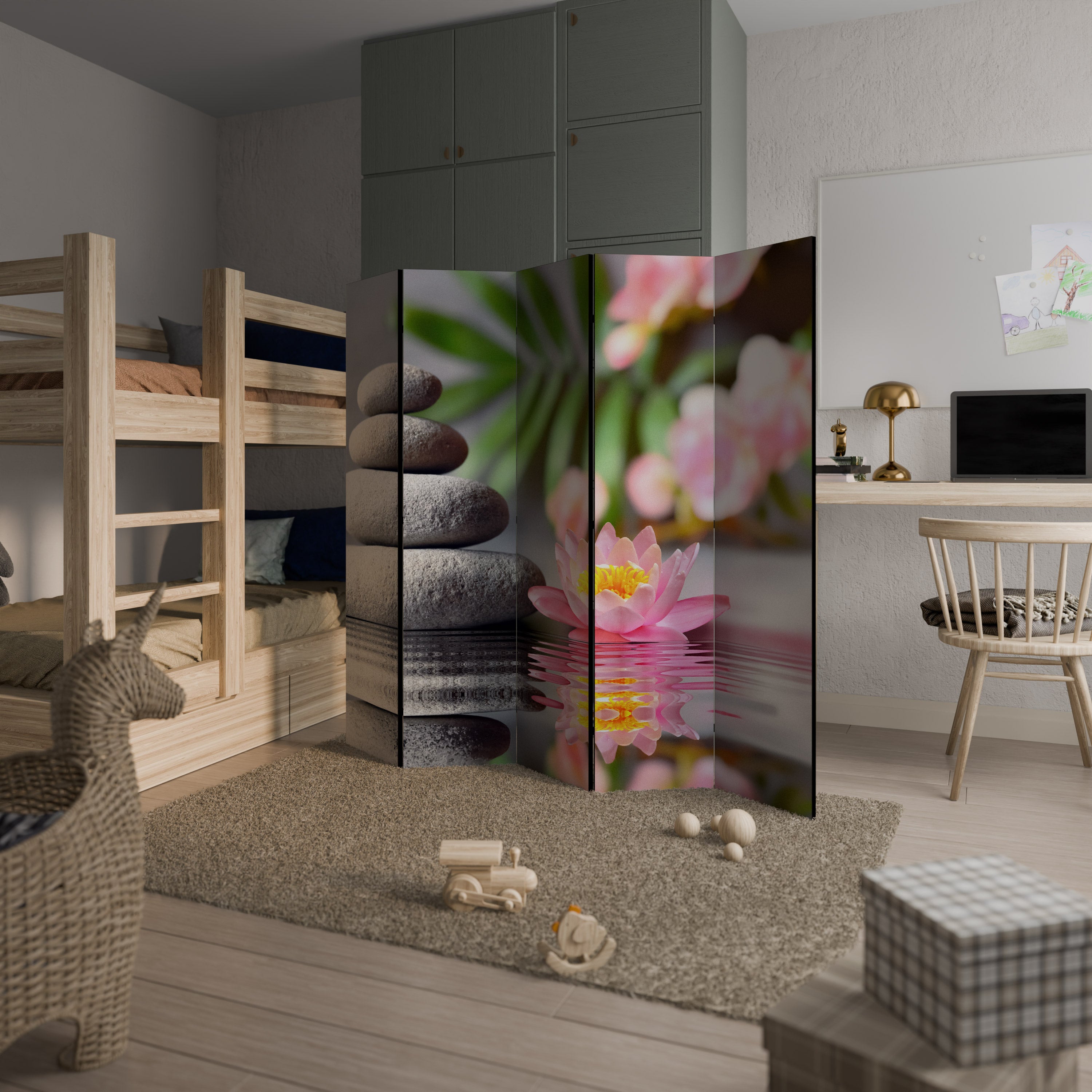 CALMING REFLECTIONS Dekorativ rumsavdelare – 5 paneler