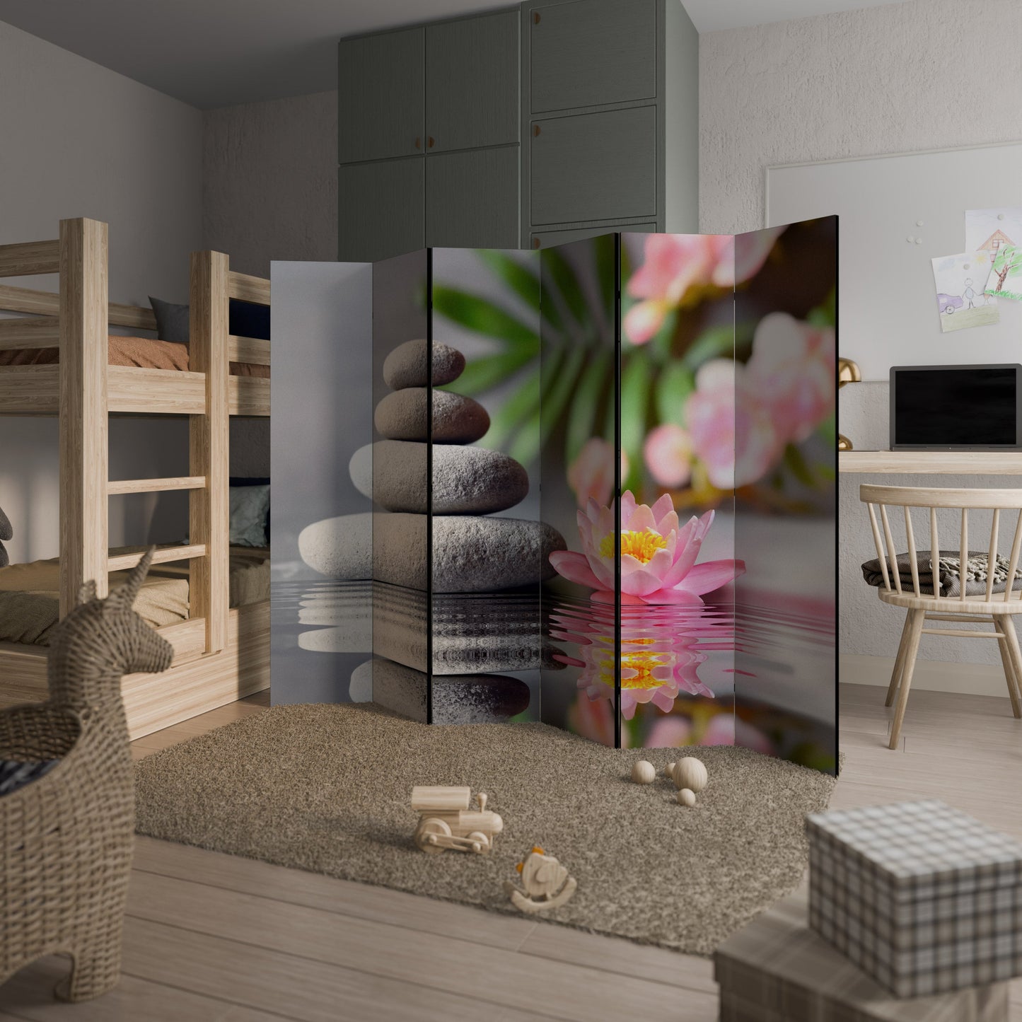 CALMING REFLECTIONS Decorative 6-Panel Room Divider