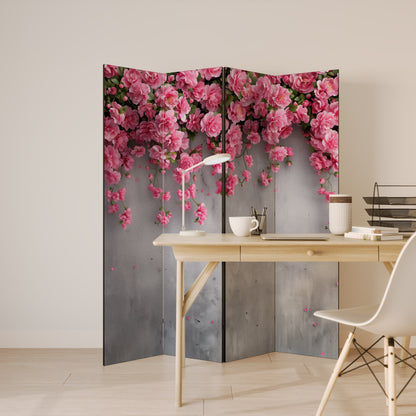 Dekorativ rumsavdelare med 4 paneler, SERENE FLOWER FOLD