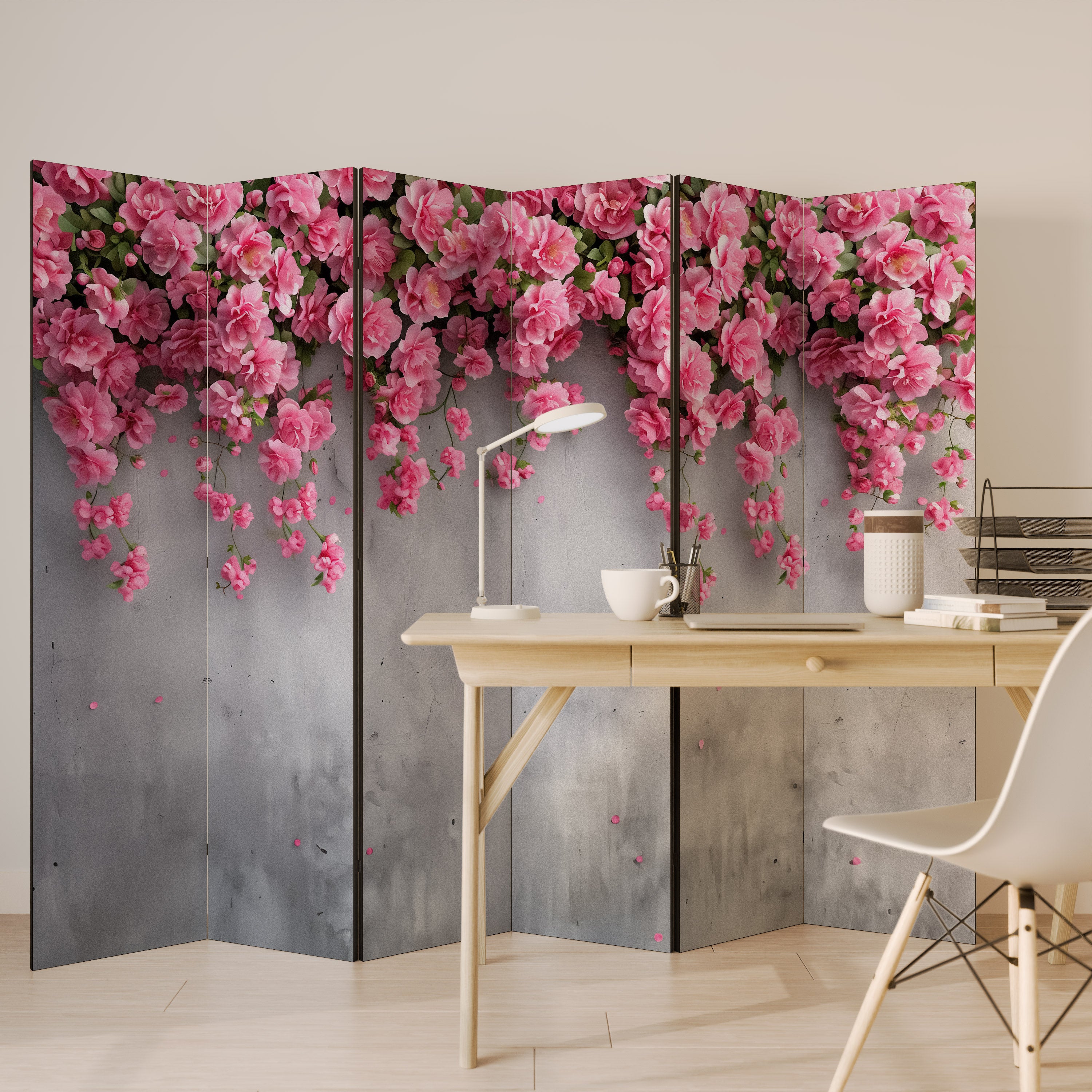 SERENE FLOWER FOLD 6-Panel Room Divider
