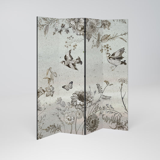 FLY ME TO THE SUN Decorative 4-Panel Room Divider