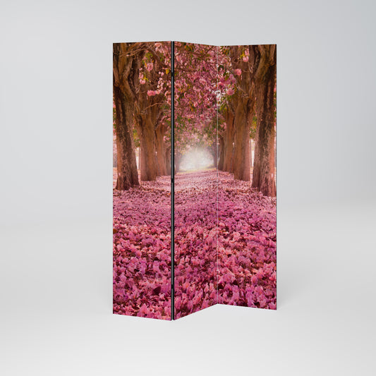 BLOSSOMING PATHWAYS Decorative 3-Panel Room Divider