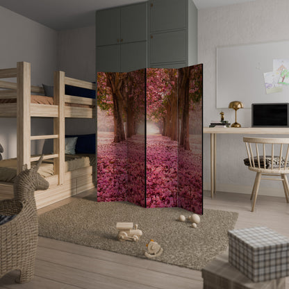 BLOMMANDE GÅR Dekorativ rumsavdelare med 4 paneler