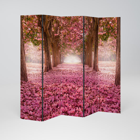 BLOSSOMING PATHWAYS Decorative 5-Panel Room Divider