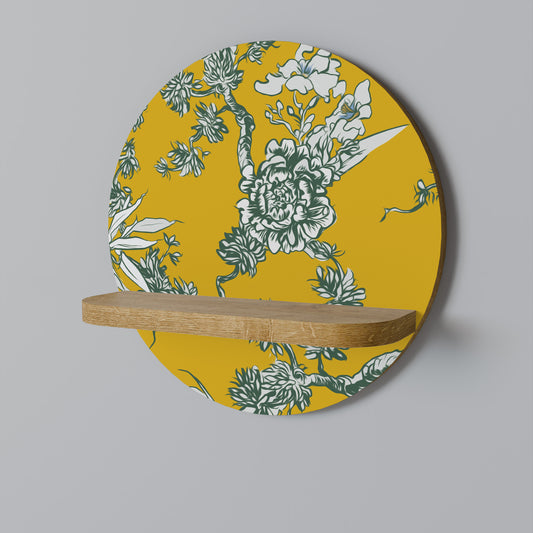 GUL CHINOISERIE Rund Konsthylla I Ekeffekt