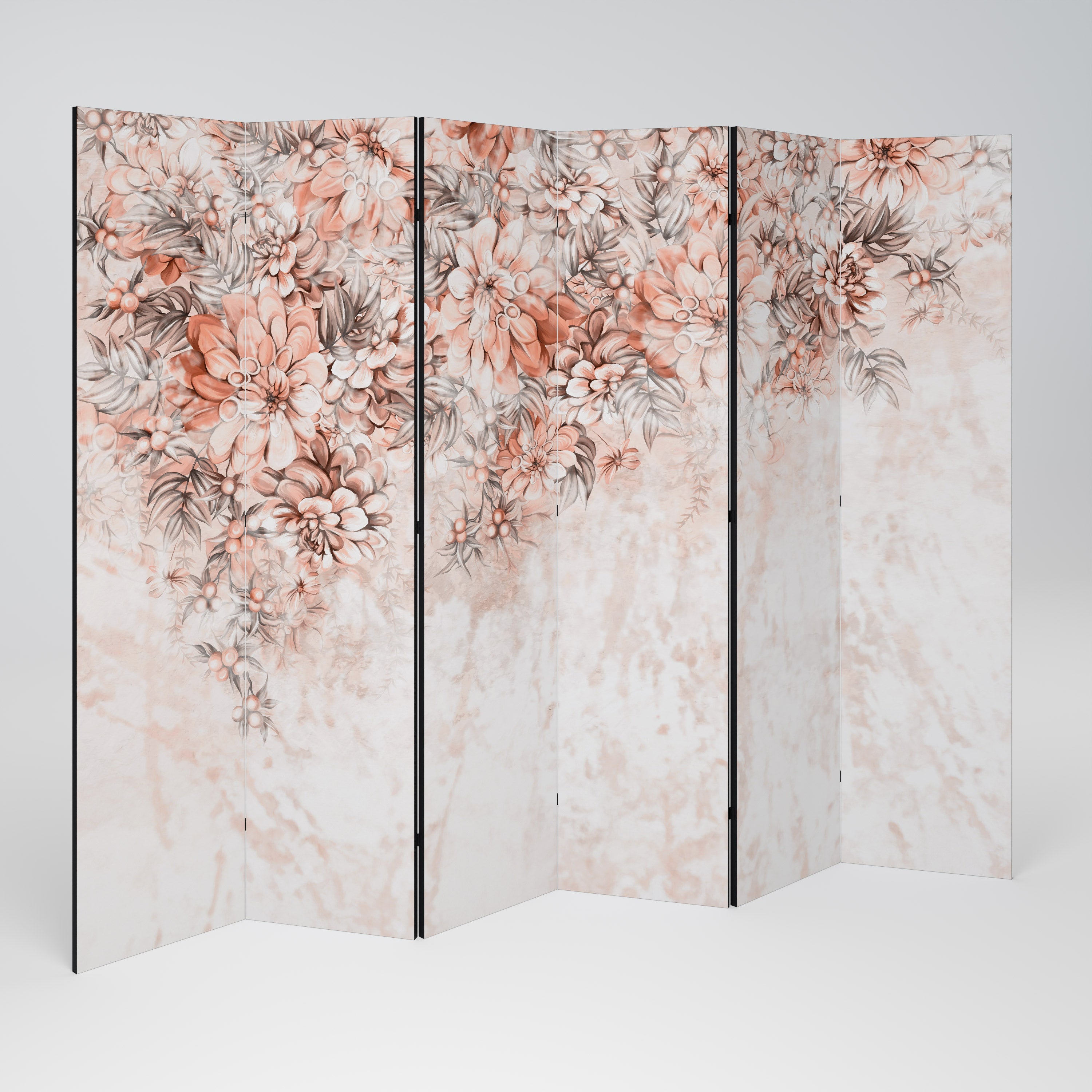 Dekorativ rumsavdelare med 6 paneler i MARBLE GARDEN FANTASY