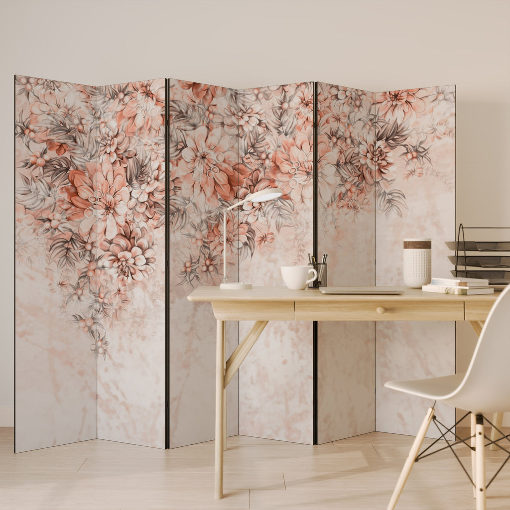 Dekorativ rumsavdelare med 6 paneler i MARBLE GARDEN FANTASY