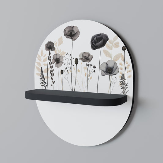 POPPY ALLURE Oval konsthylla i svart finish