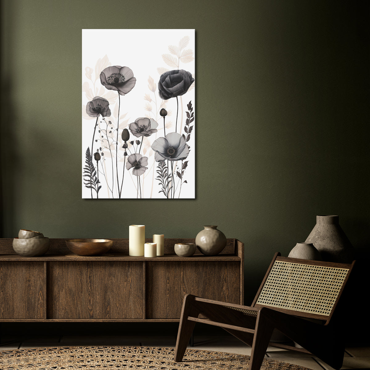 POPPY ALLURE Vertical Canvas Print