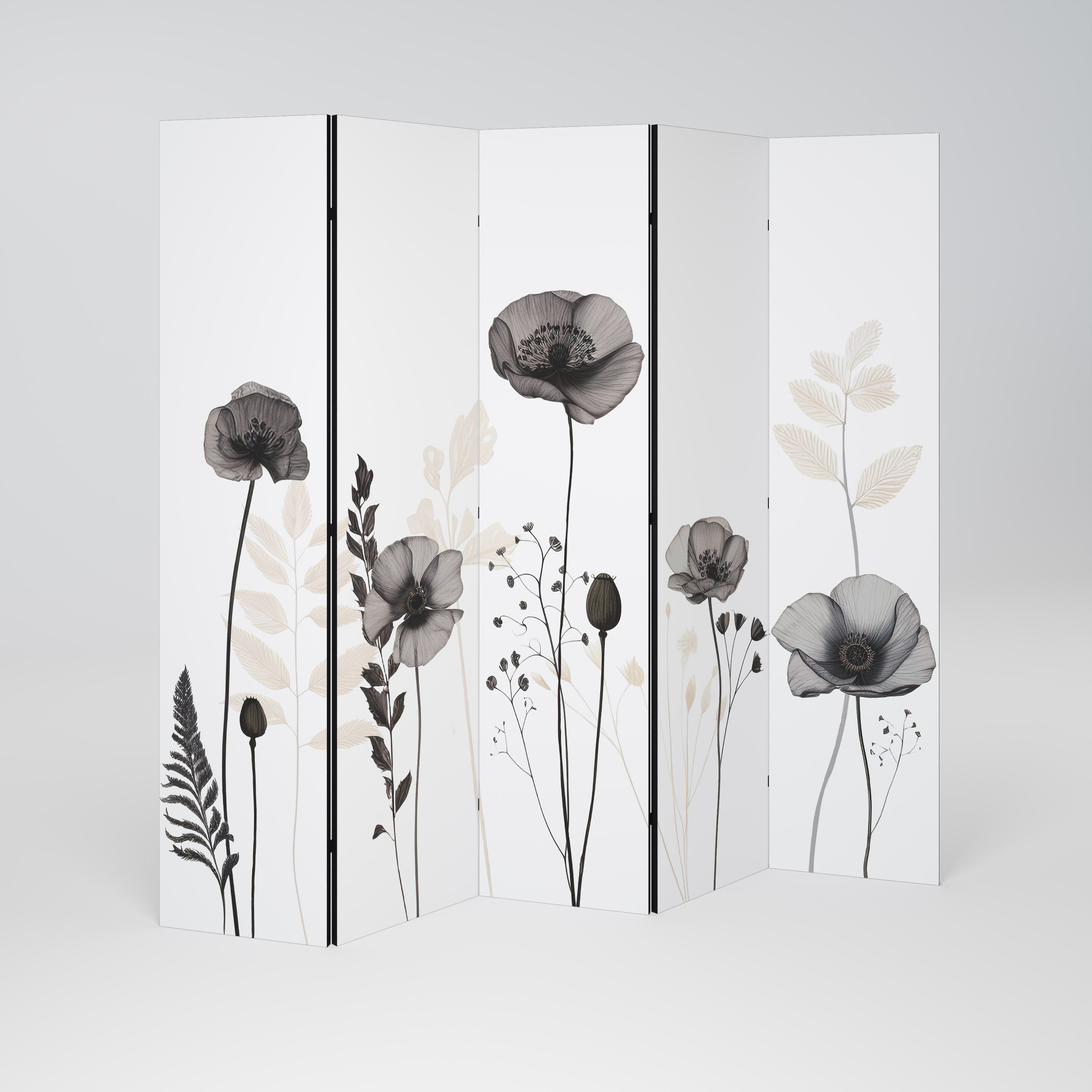 POPPY ALLURE Dekorativ rumsavdelare – 5 paneler