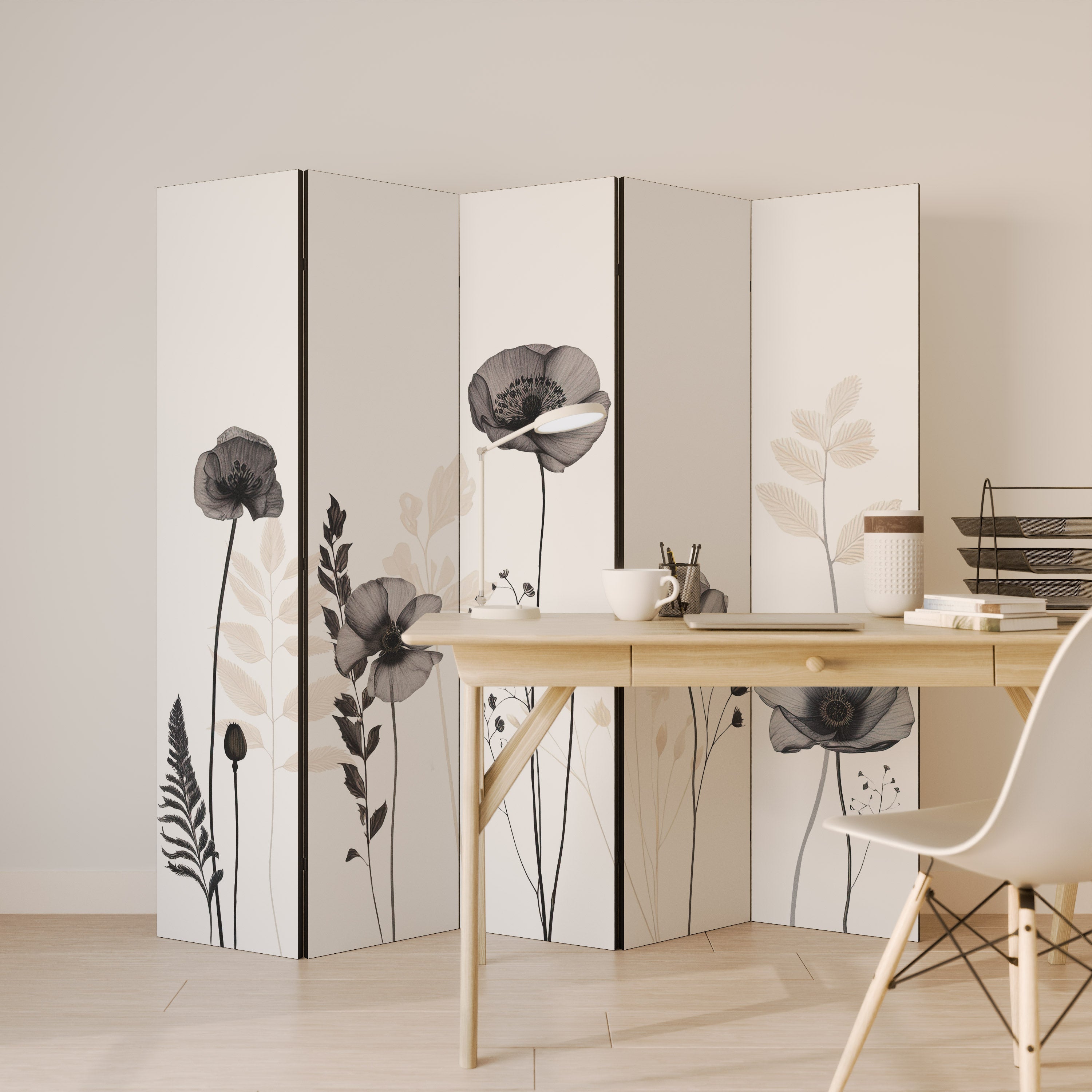 POPPY ALLURE Dekorativ rumsavdelare med 5 paneler