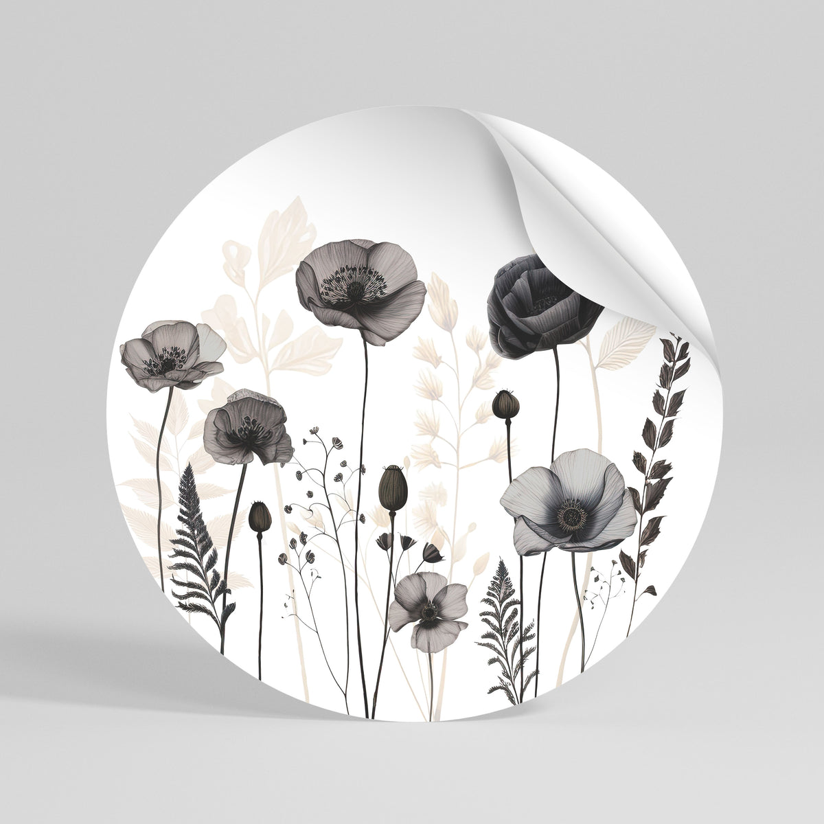 POPPY ALLURE Rund väggdekal