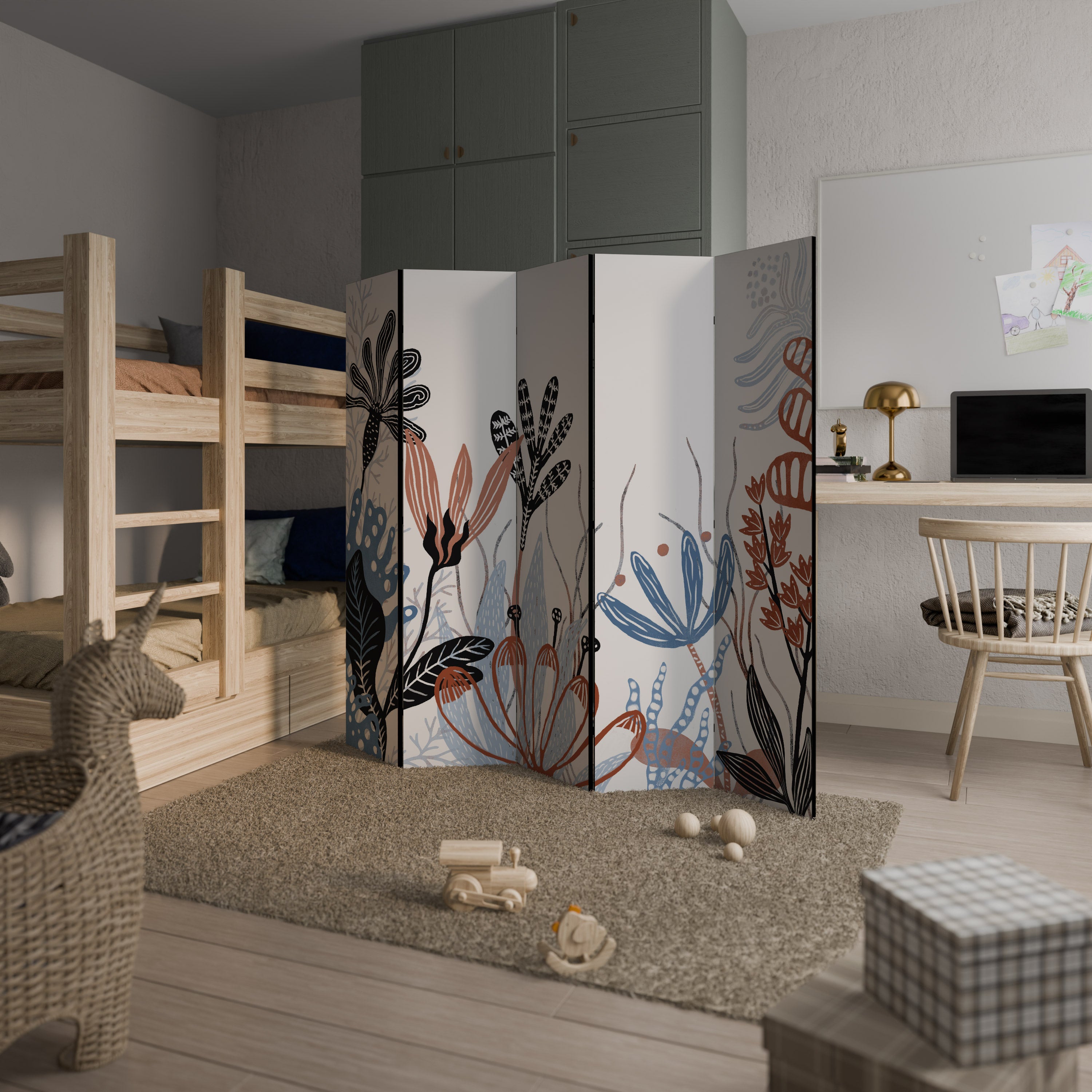 ORGANIC ASSEMBLAGE Dekorativ rumsavdelare – 5 paneler