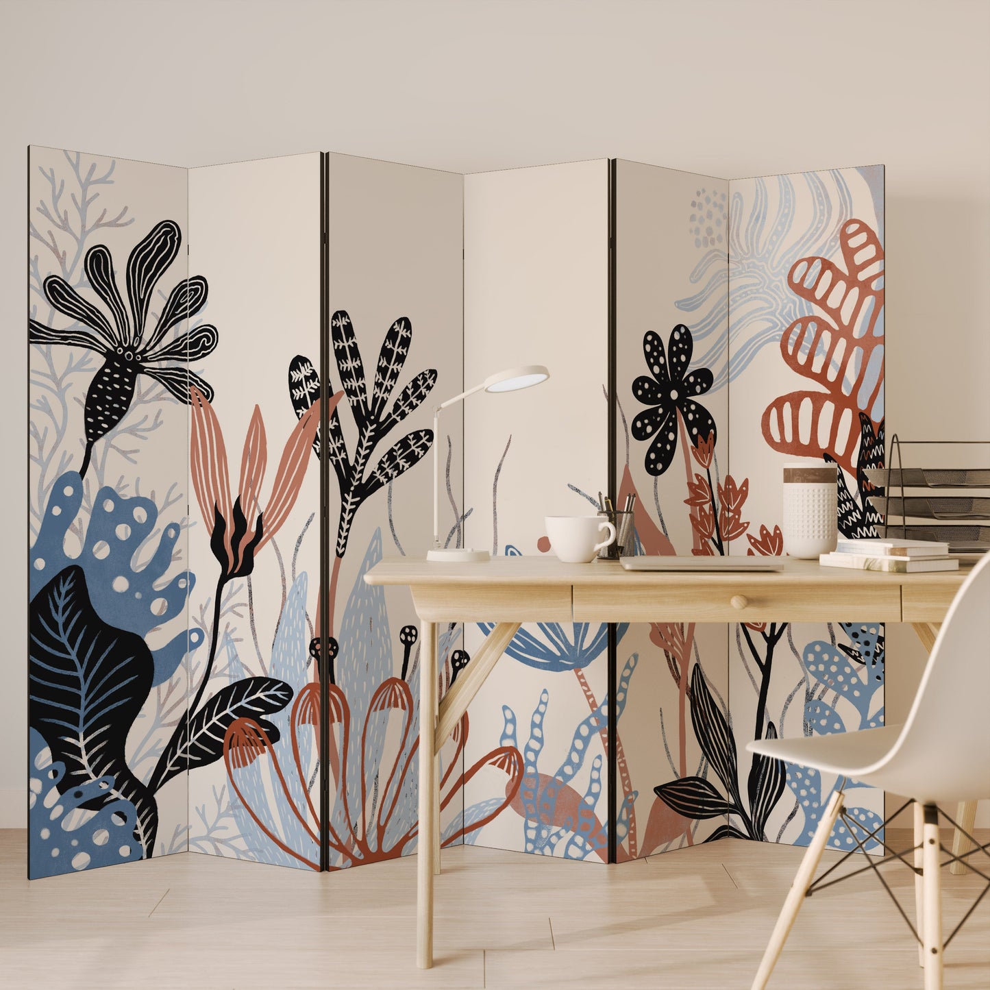 ORGANISK ASSEMBLAGE Dekorativ rumsavdelare med 6 paneler