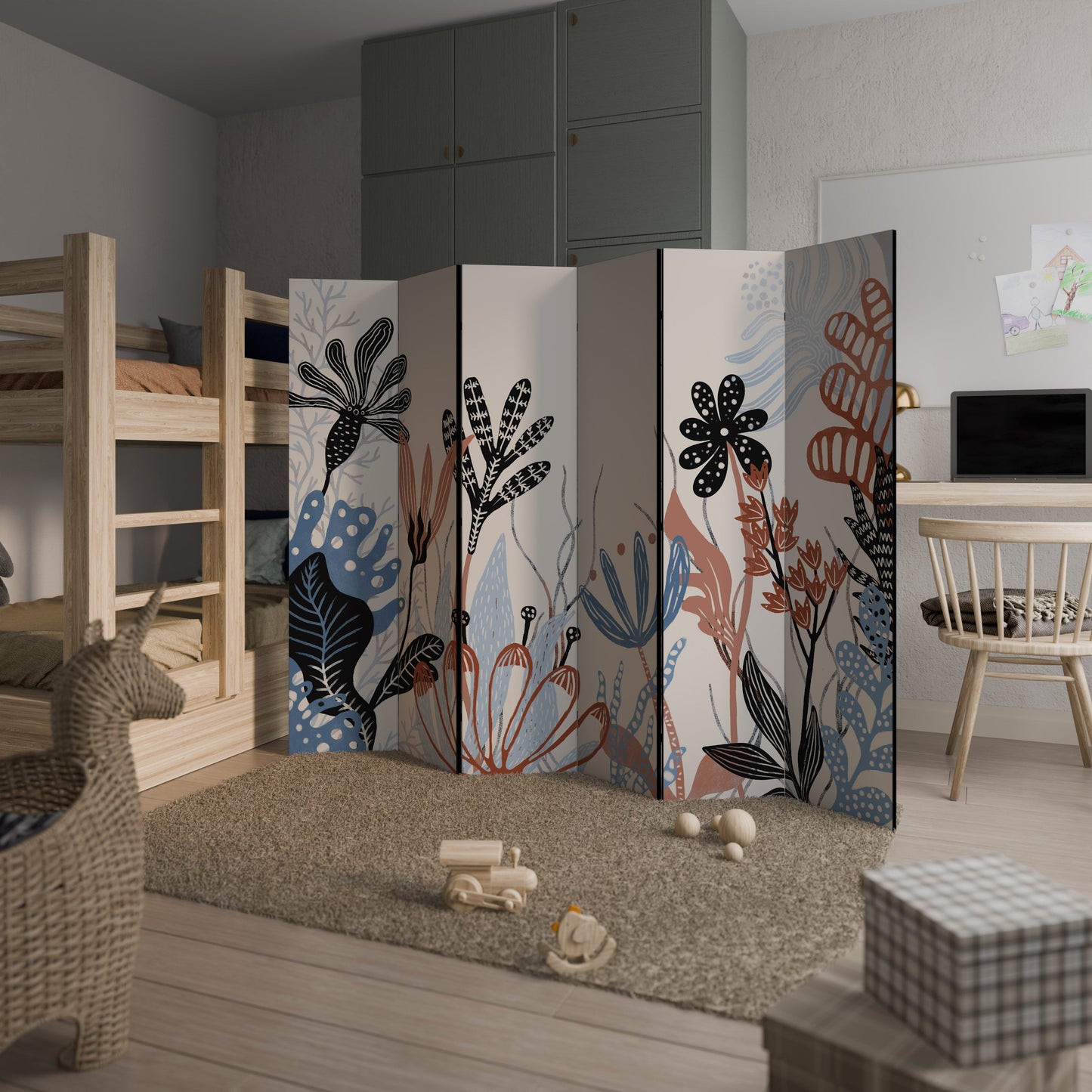 ORGANISK ASSEMBLAGE Dekorativ rumsavdelare med 6 paneler