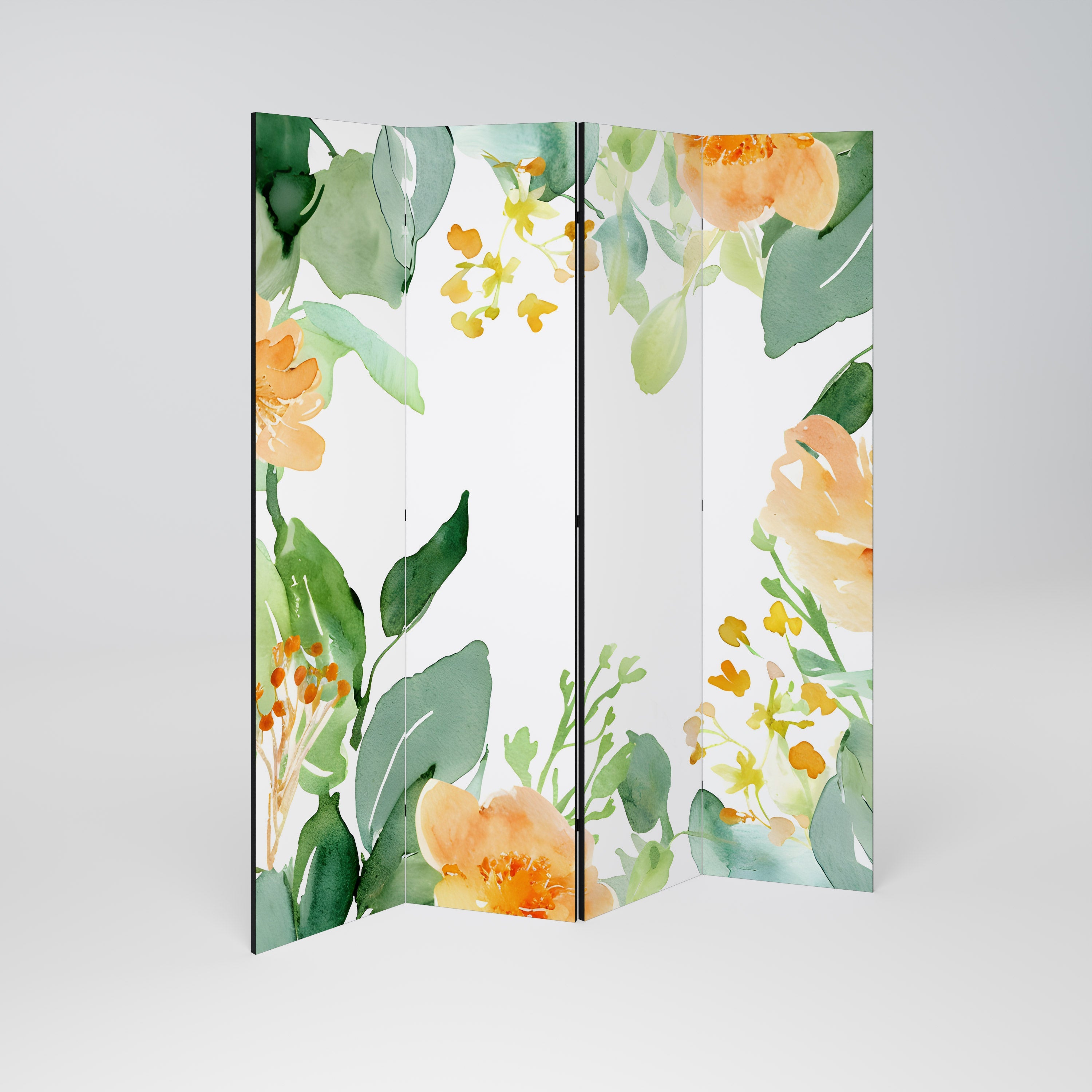 Dekorativ rumsavdelare med 4 paneler i FLORAL SERENITY SPLIT