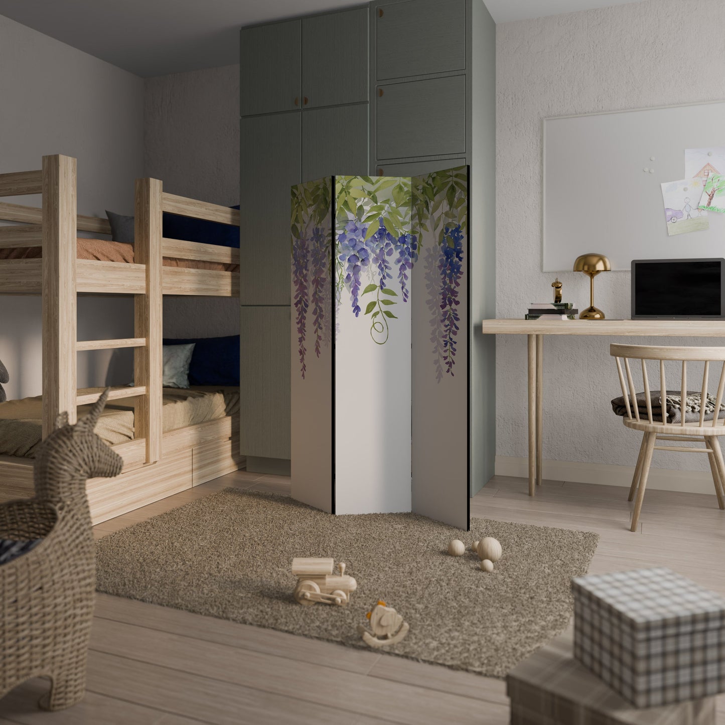 BOTANICAL BREEZE Dekorativ rumsavdelare med 3 paneler