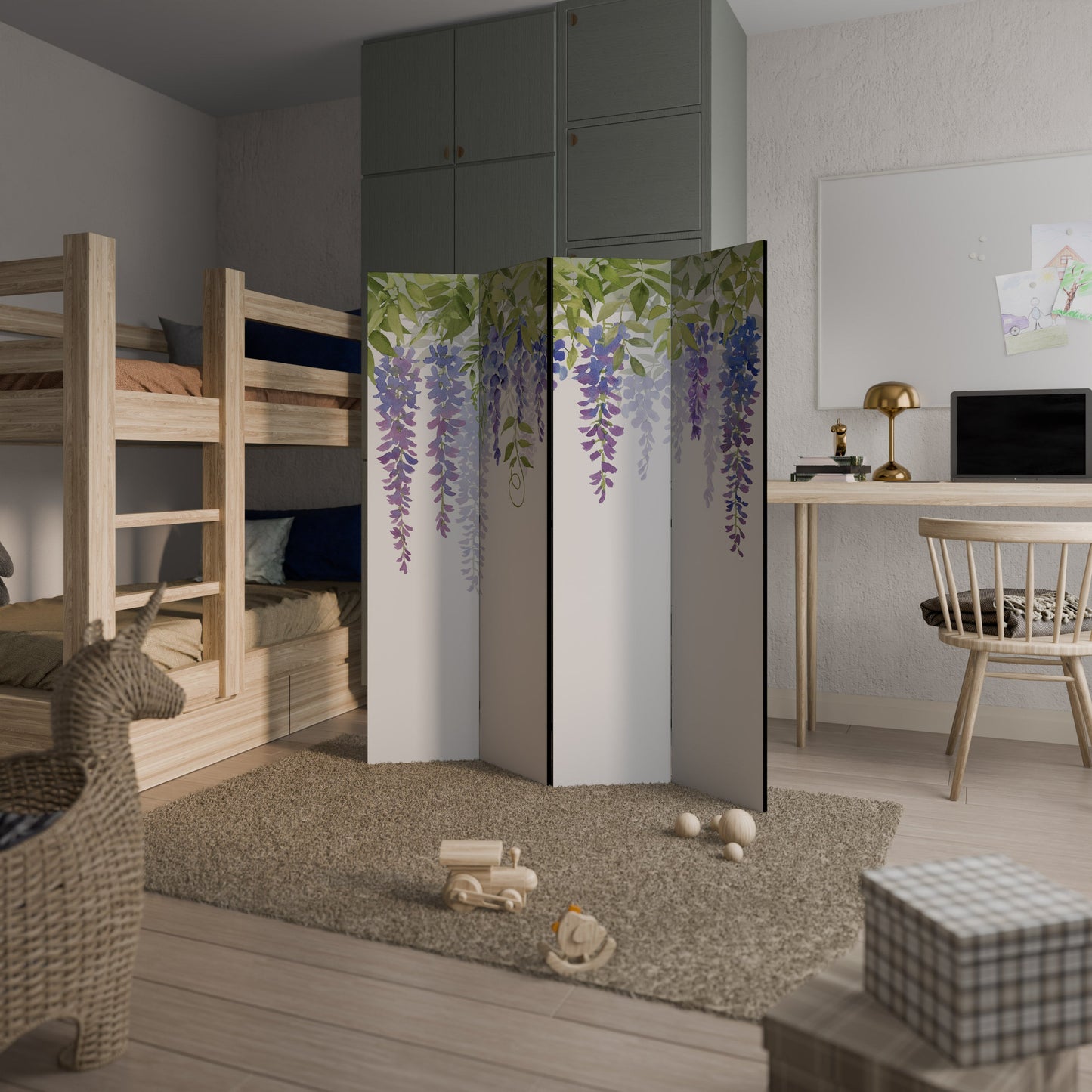 BOTANICAL BREEZE Dekorativ rumsavdelare med 4 paneler