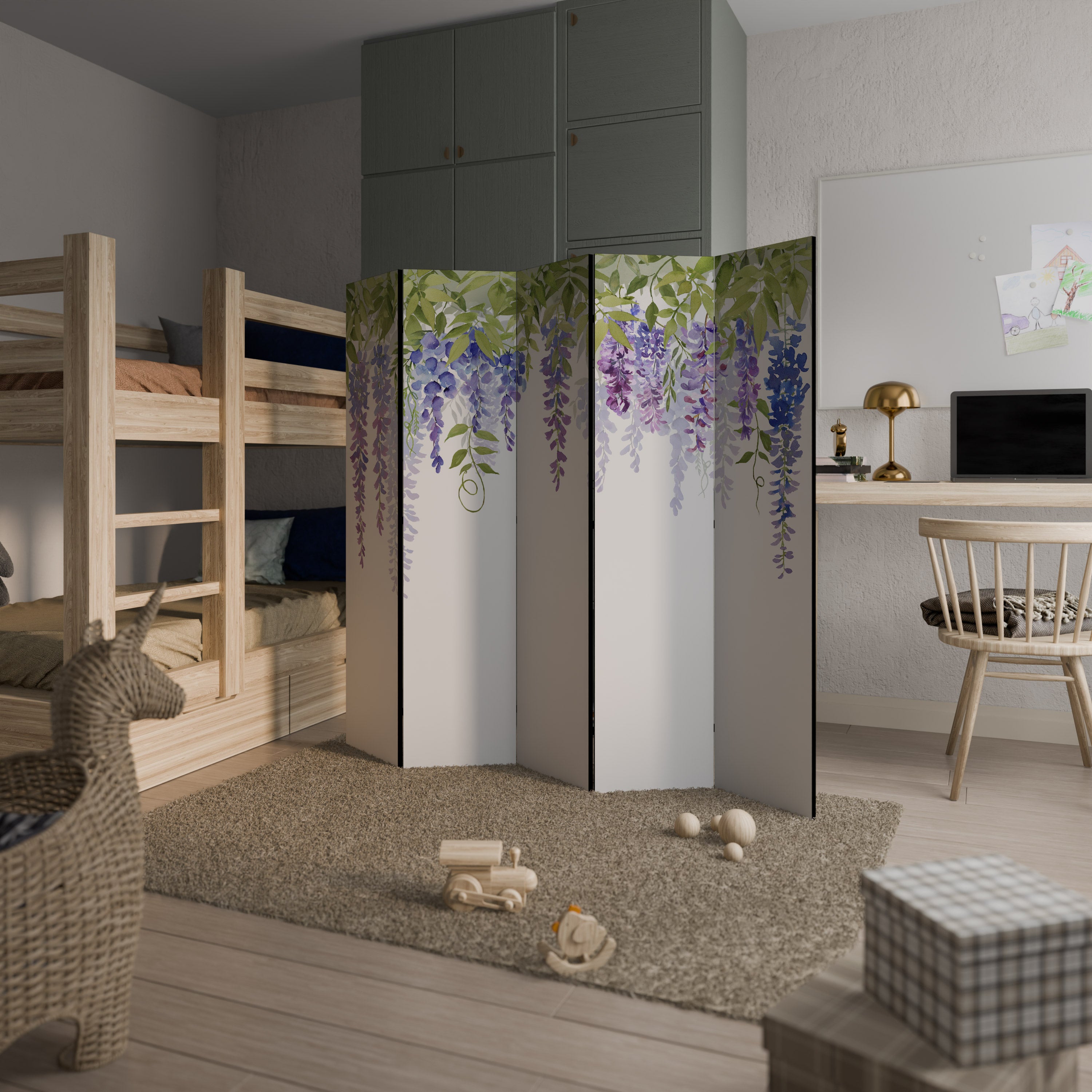 BOTANICAL BREEZE Dekorativ rumsavdelare – 5 paneler