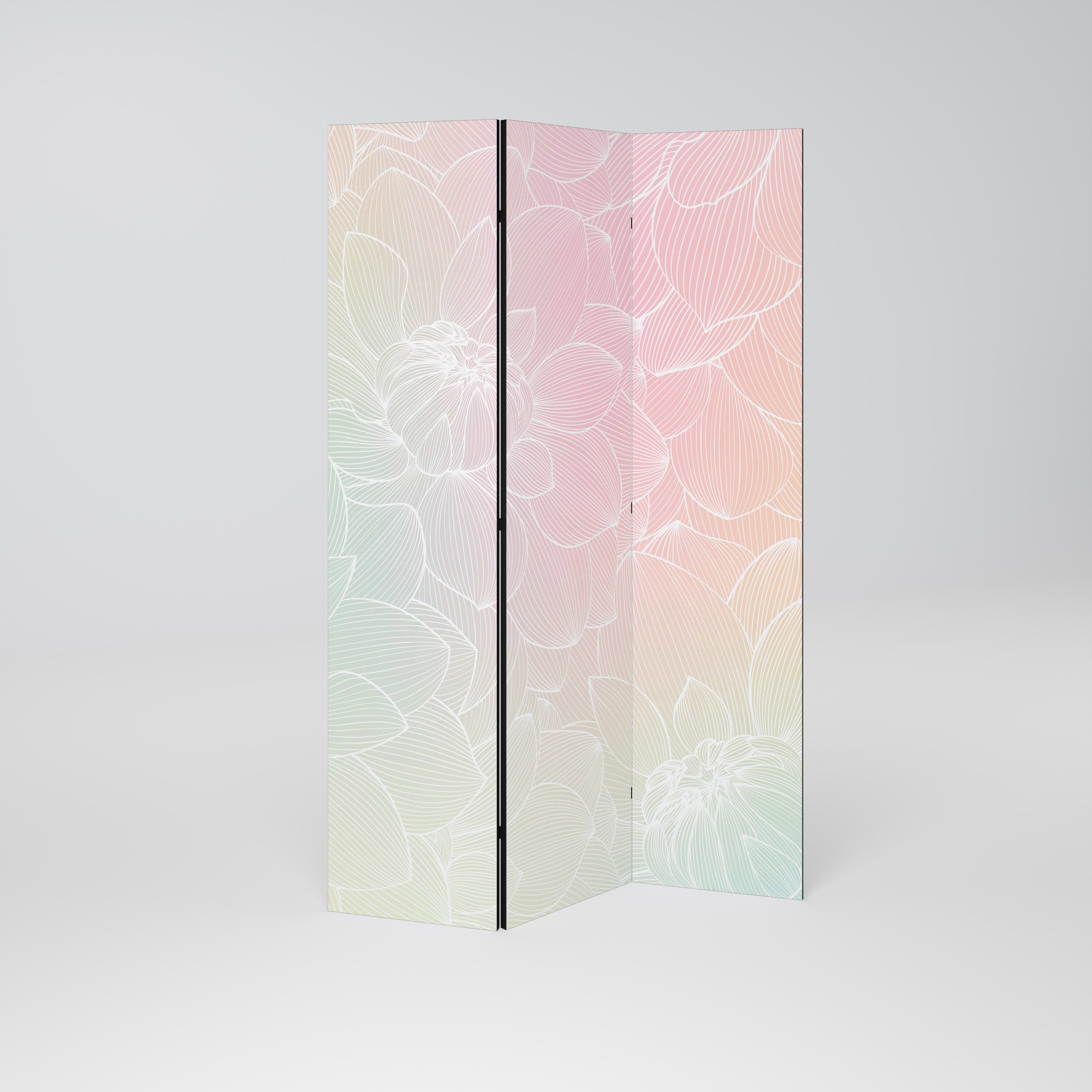 ELEGANT BLOMSTERFUSION Dekorativ rumsavdelare med 3 paneler