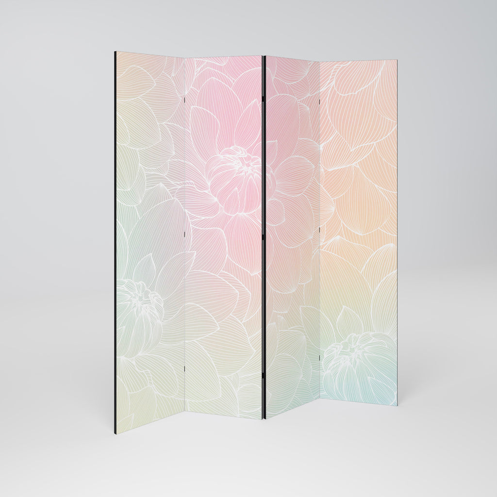 ELEGANT BLOMSTERFUSION Dekorativ rumsavdelare med 4 paneler