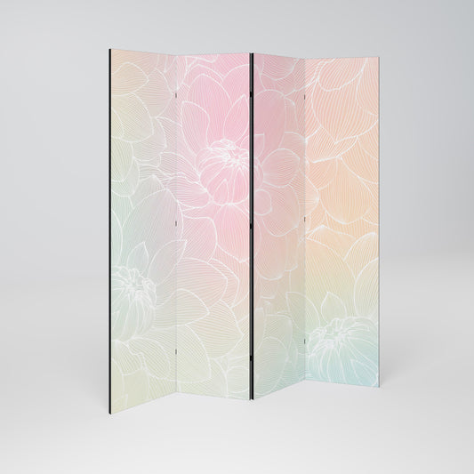 ELEGANT FLORAL FUSION Decorative 4-Panel Room Divider