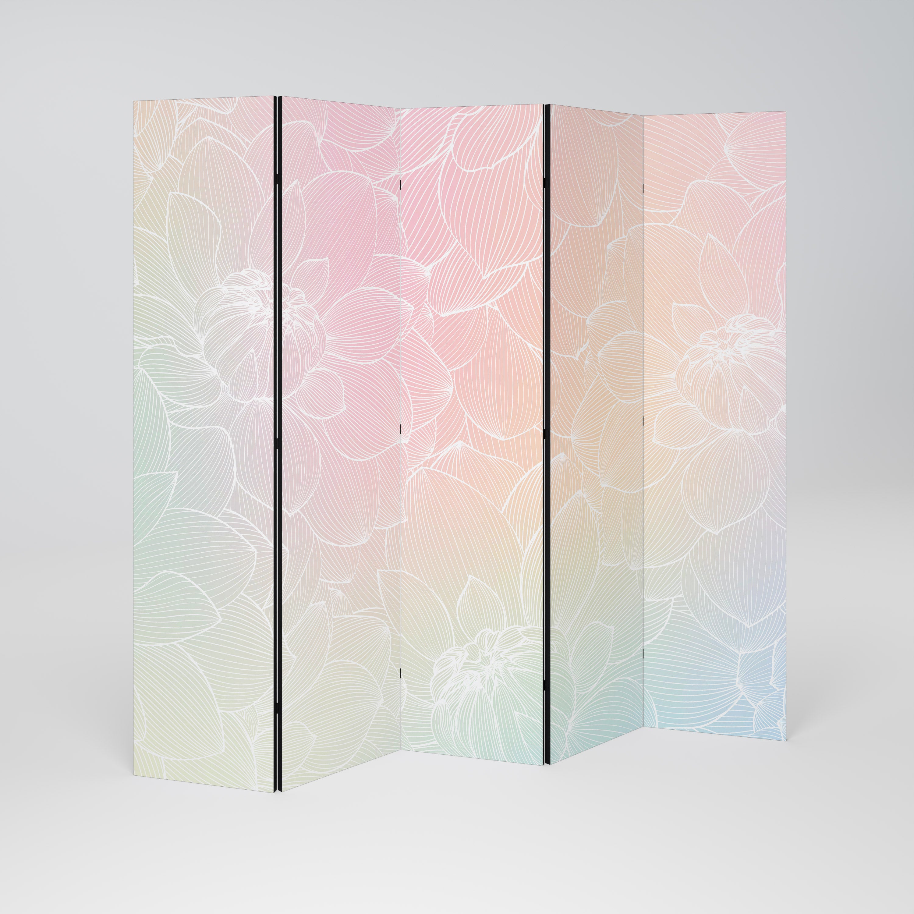 ELEGANT FLORAL FUSION Dekorativ rumsavdelare – 5 paneler