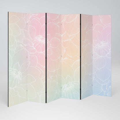 ELEGANT BLOMSTERFUSION Dekorativ rumsavdelare med 6 paneler