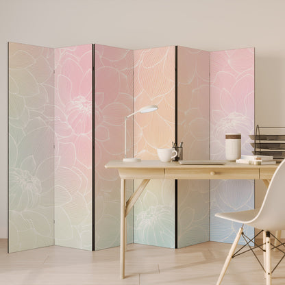 ELEGANT BLOMSTERFUSION Dekorativ rumsavdelare med 6 paneler