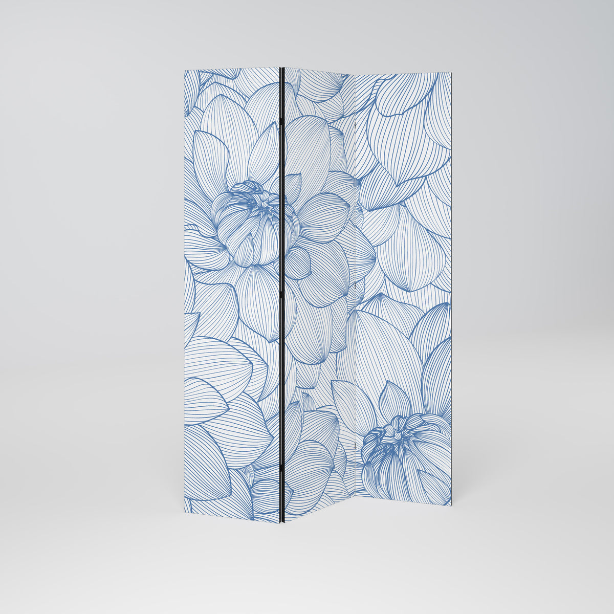 LUSH LINEAR BLOOMS Dekorativ rumsavdelare – 3 paneler