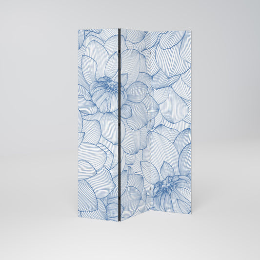 LUSH LINEAR BLOOMS Decorative 3-Panel Room Divider