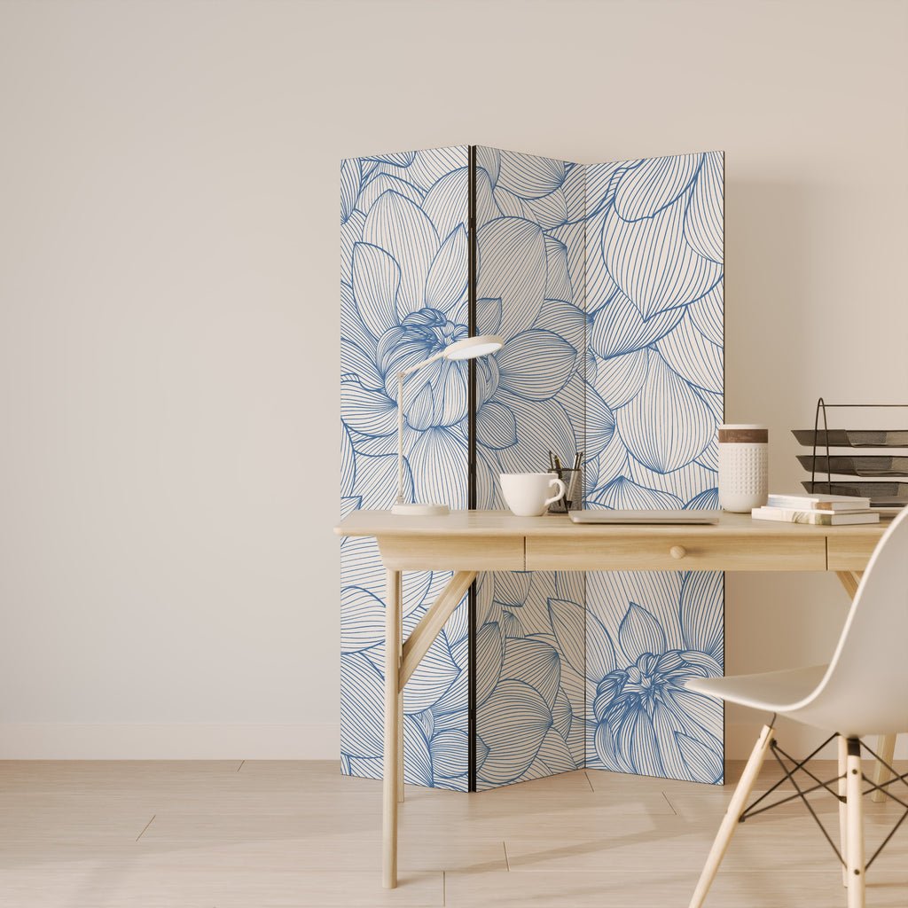 LUSH LINEAR BLOOMS Dekorativ rumsavdelare – 3 paneler