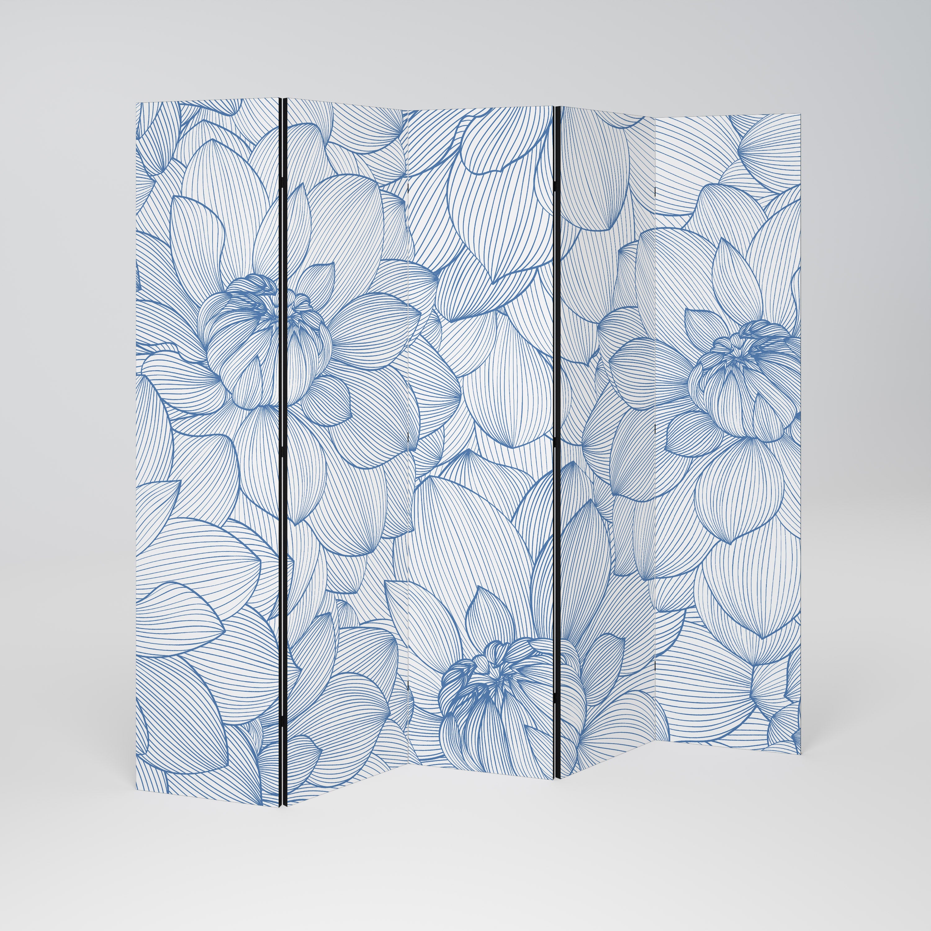 LUSH LINEAR BLOOMS Dekorativ rumsavdelare – 5 paneler
