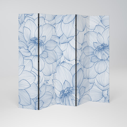LUSH LINEAR BLOOMS Decorative 5-Panel Room Divider