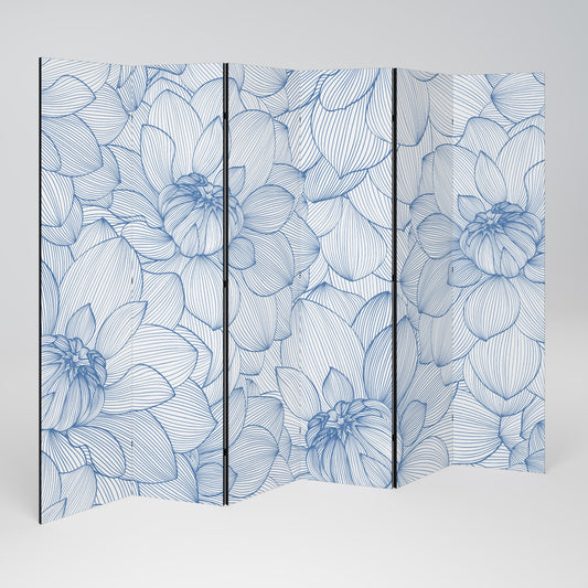 LUSH LINEAR BLOOMS Decorative 6-Panel Room Divider