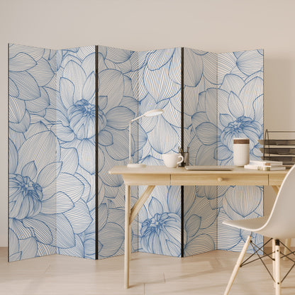 LUSH LINEAR BLOOMS Decorative 6-Panel Room Divider