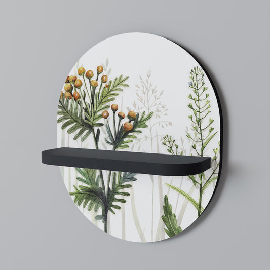 HERBAL DREAM Oval konsthylla i svart finish
