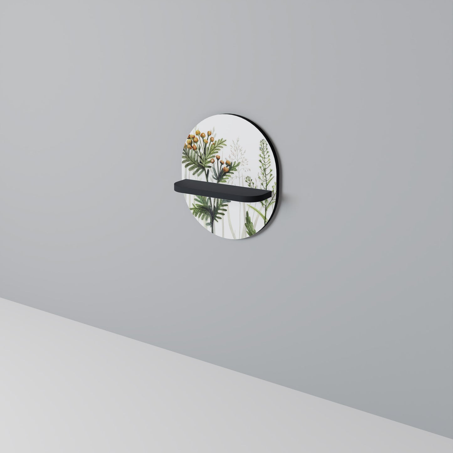 HERBAL DREAM Oval konsthylla i svart finish