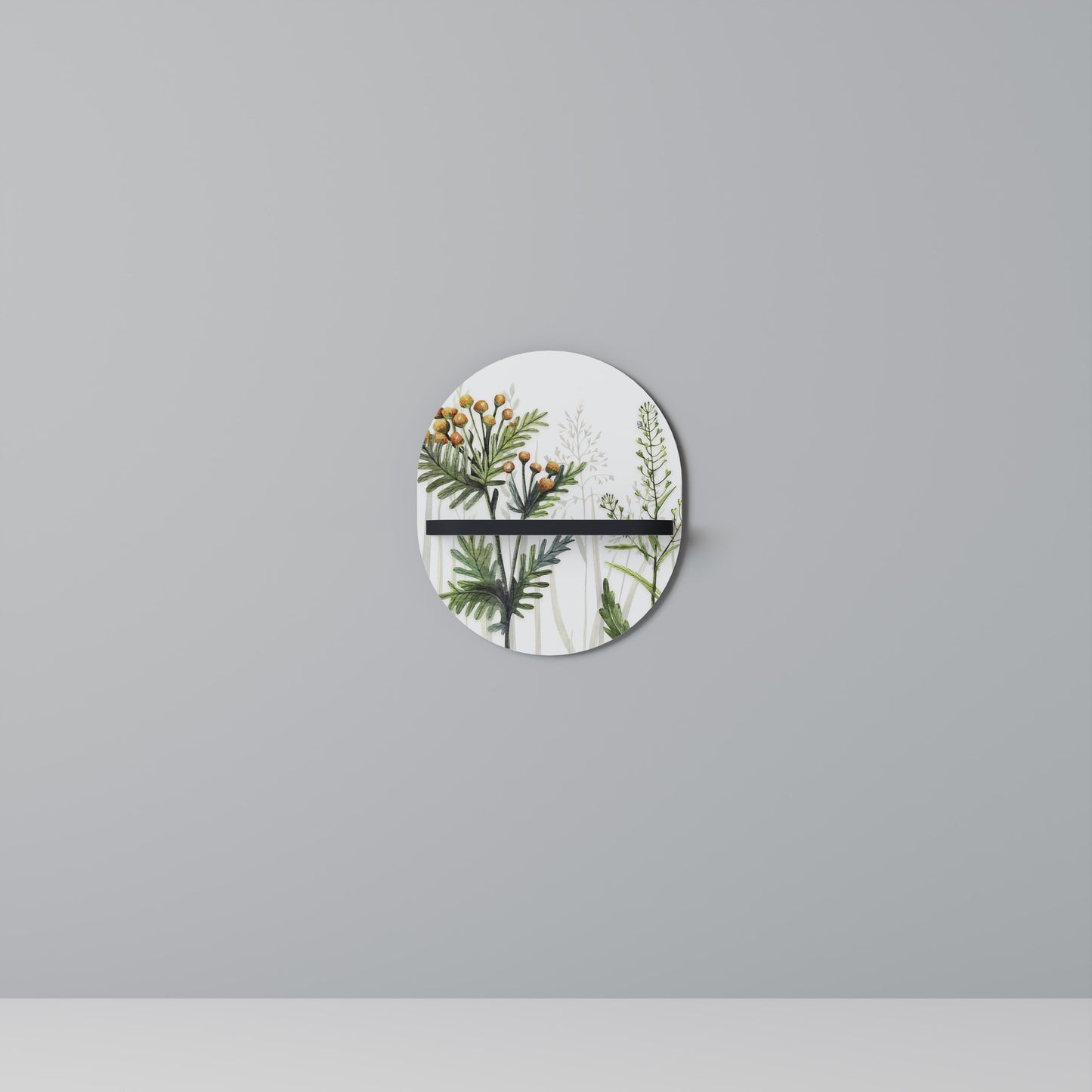 HERBAL DREAM Oval konsthylla i svart finish