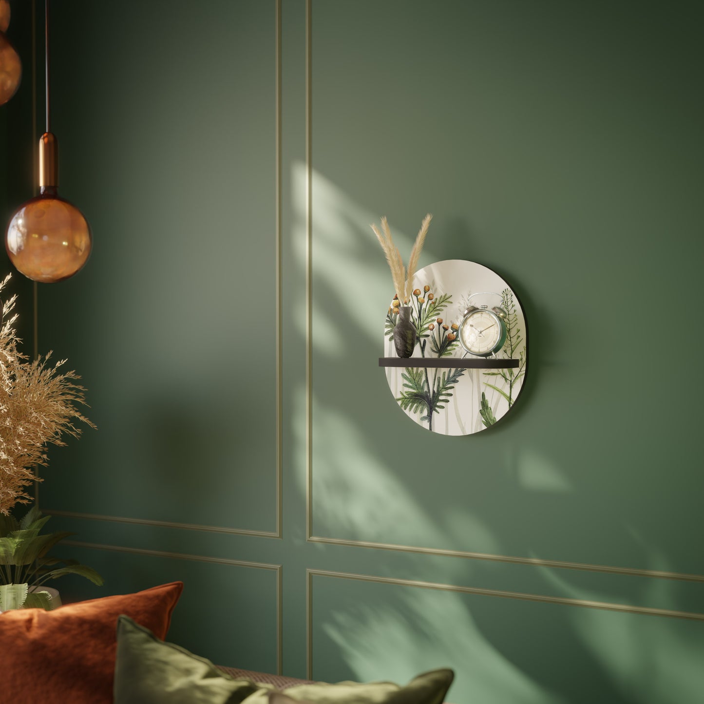 HERBAL DREAM Oval konsthylla i svart finish