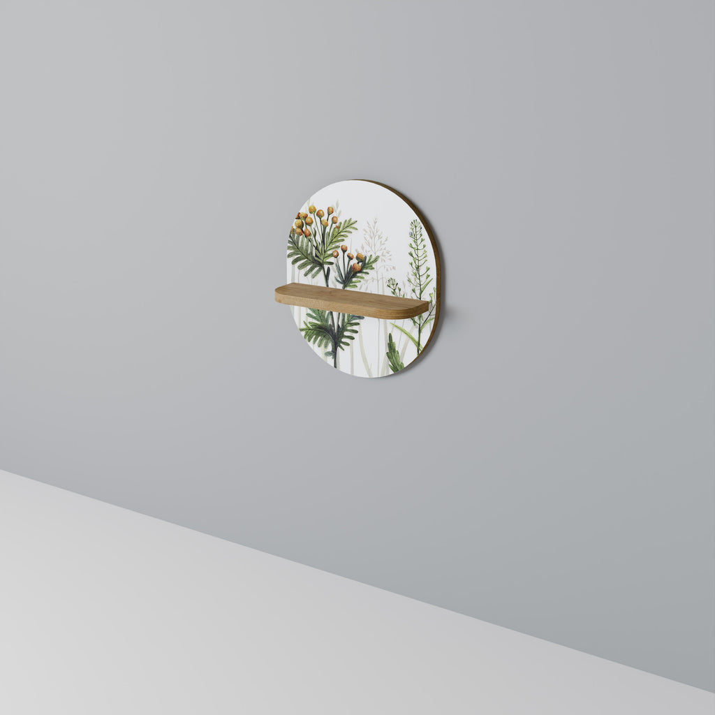 HERBAL DREAM Oval konsthylla i ekeffekt