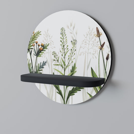 HERBAL DREAM Rund konsthylla i svart finish