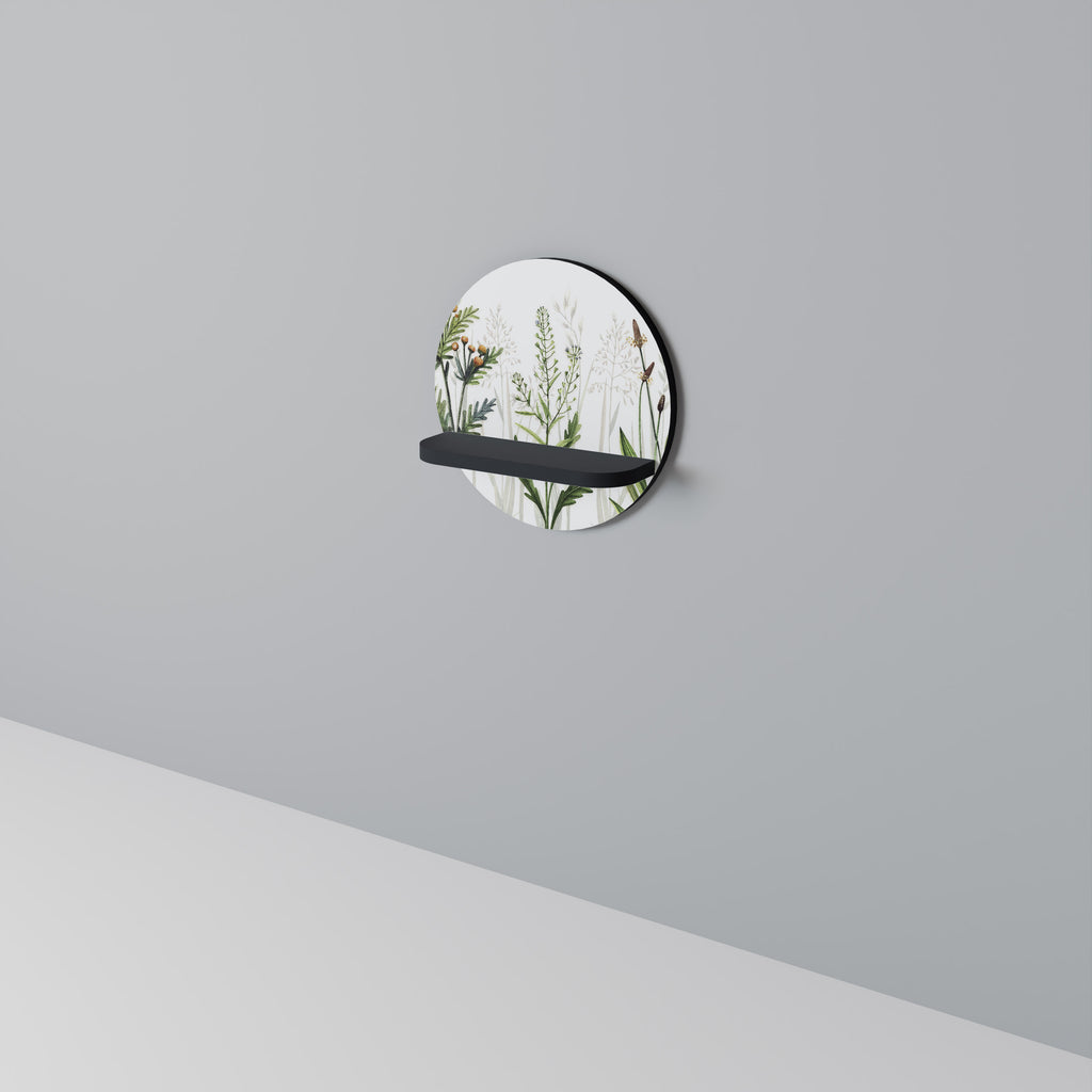 HERBAL DREAM Rund konsthylla i svart finish