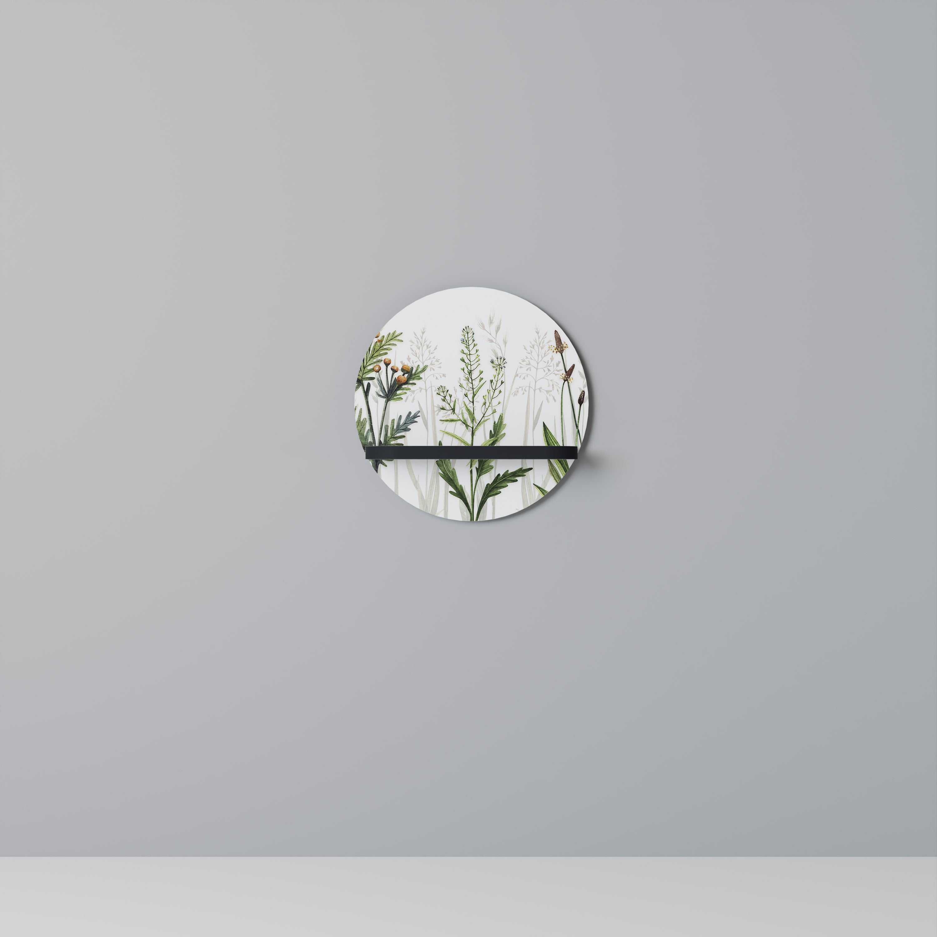 HERBAL DREAM Rund konsthylla i svart finish