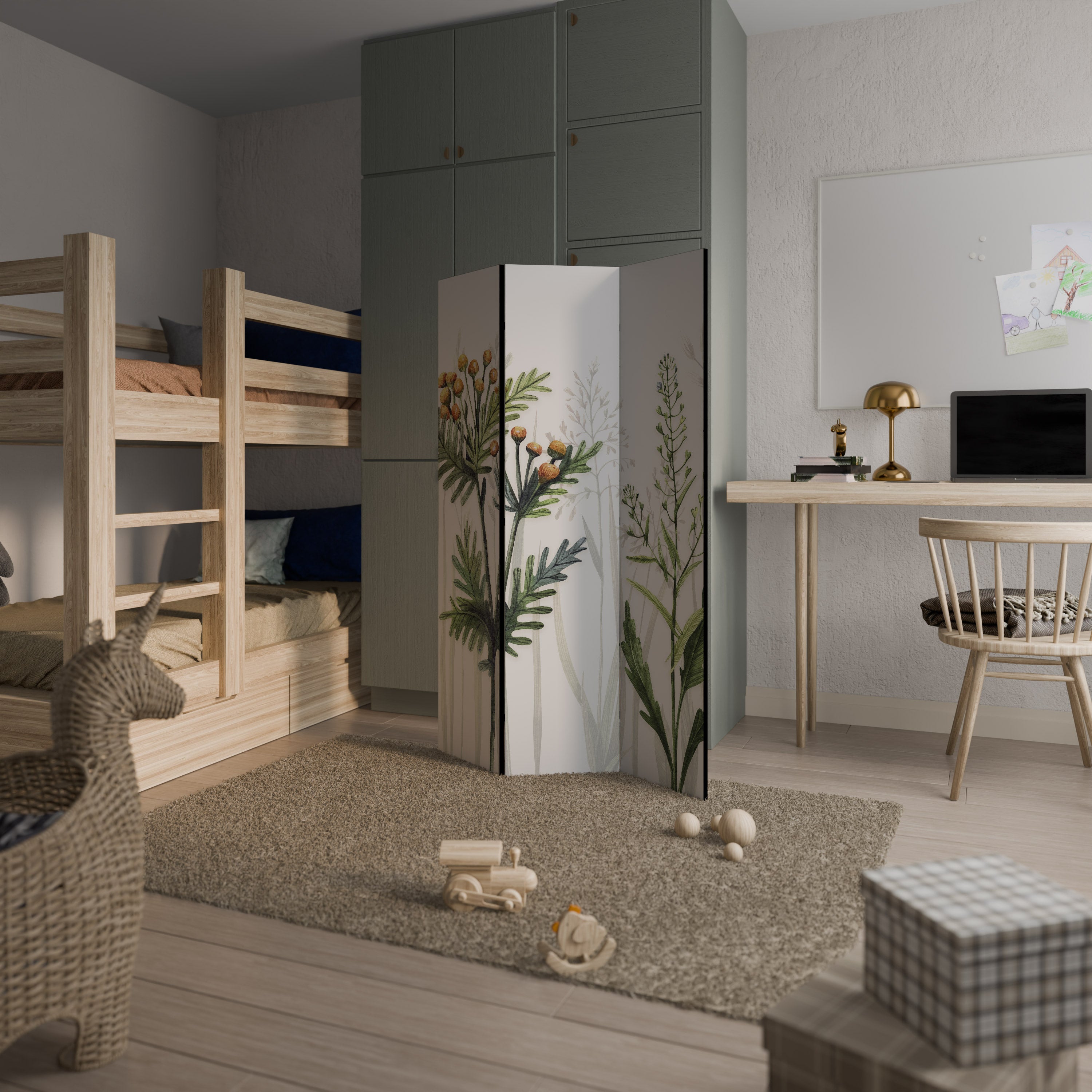 HERBAL DREAM 3-Panel Room Divider