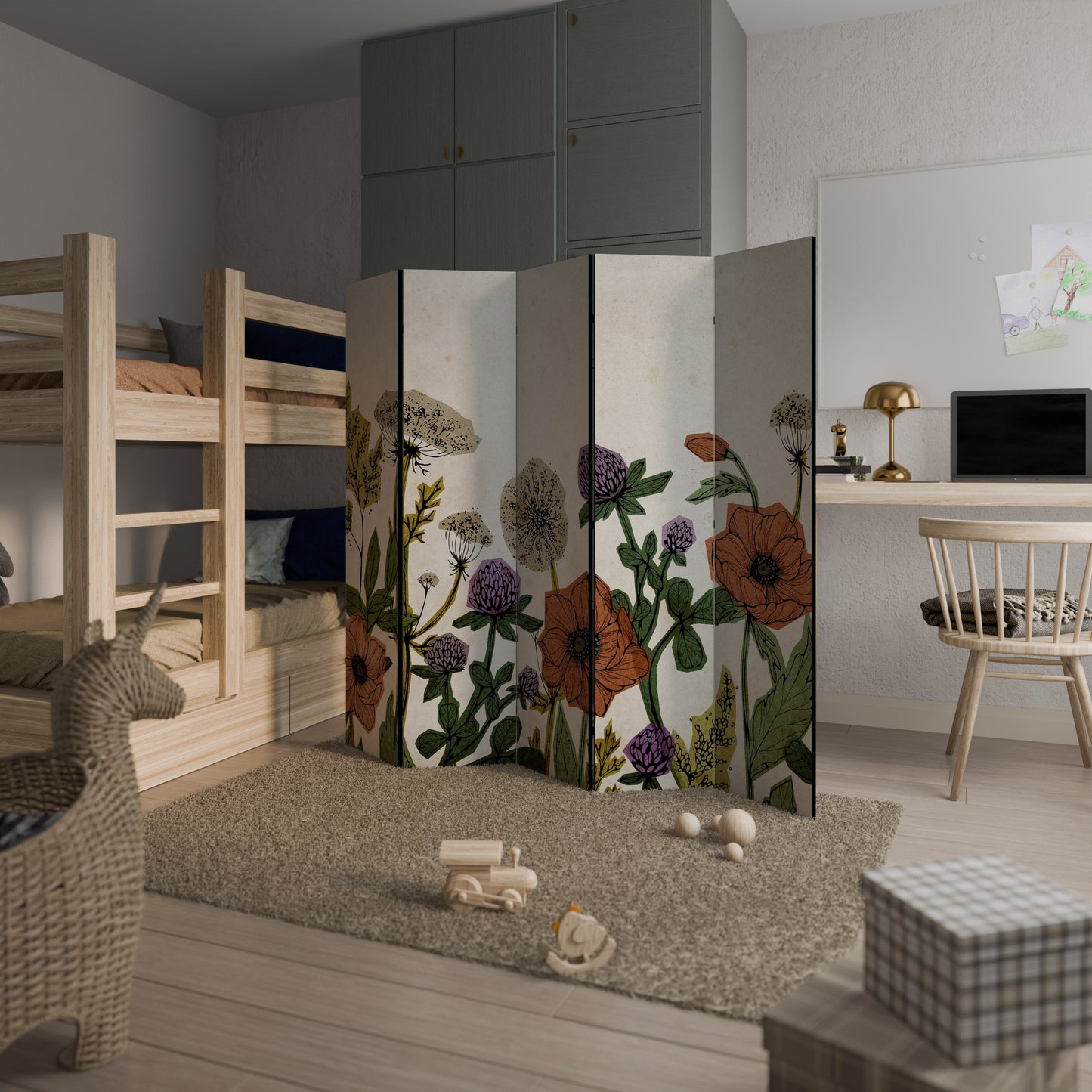 SPROUT ELEGANCE Dekorativ rumsavdelare med 5 paneler